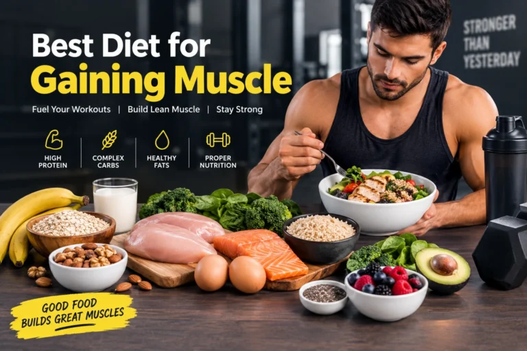 Best diet for muscle gain with high-protein foods, complex carbs, and healthy fats